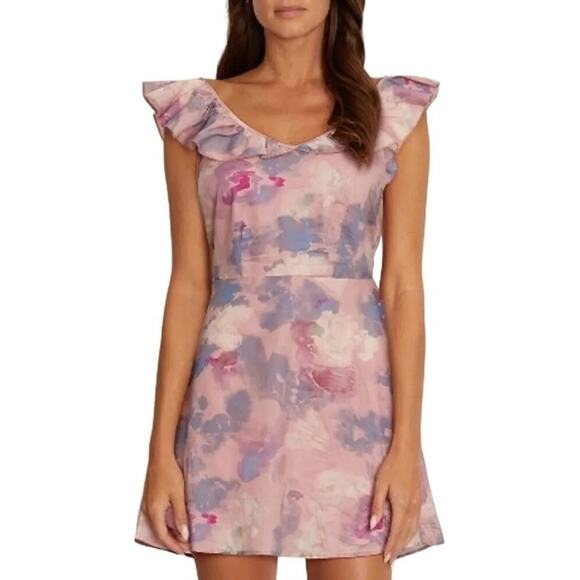 Wildfox Dresses & Skirts - WILDFOX Blair Abstract Watercolor Dress NWT $138 Pink Purple Mini Size XS